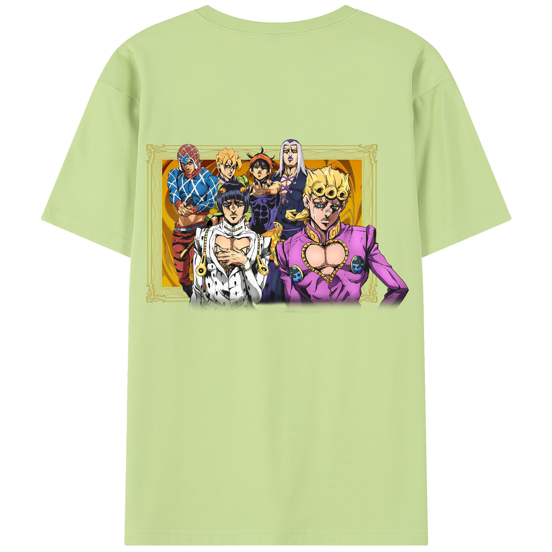 （画像用） ジョジョの奇妙な冒険 ジョルノ?ジョバァーナ JoJo's Bizarre Adventure Giorno Giovanna 綿100％半袖Tシャツ（背面プリント）
